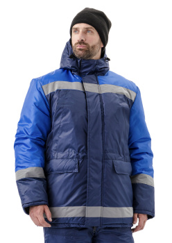 Костюм зимний "Скандин-СОП" куртка/полукомб. цвет: т.синий/василек
