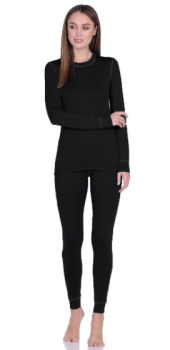 Комплект белья женского СН (лонгслив, легинсы) ACTIVE Черный Комплект белья женского СН (лонгслив, легинсы) ACTIVE Черный