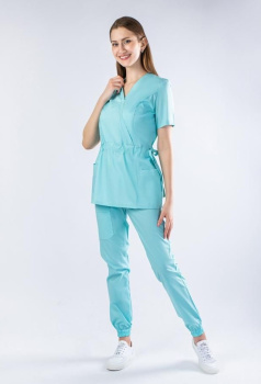 Костюм женский "Джеки" ментоловый, тк.Стрейч,120