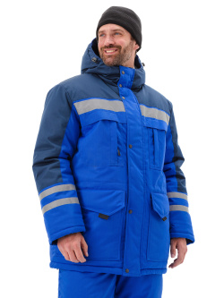 Костюм зимний "ЗИМНИК" куртка/брюки, цвет: василек/т.синий