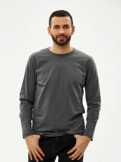 Футболка с длинными рукавами графит (темно-серая)