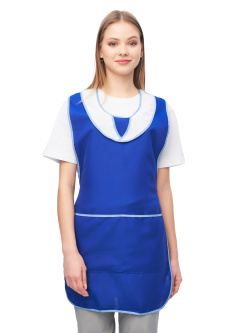 Фартук-сарафан "Иней" васильковый с белым