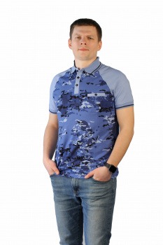 Рубашка-поло "Экстрим синий" с коротким рукавом (заказ от 20 шт)