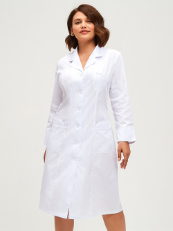 Халат женский "Грация" длинный рукав белый, тк.Сатори