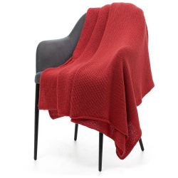 Плед Knitly, красный (коралл) 160x200 см