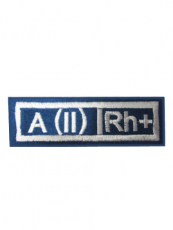 Нашивка на грудь №32 Группа крови "A(II) Rh+" (синий)