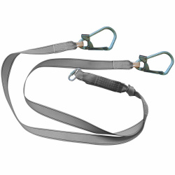 Строп двойной ленточный "ОкаПром" с двумя карабинами и амортизатором тип аАд (лента, КА3, КА3, Кс)