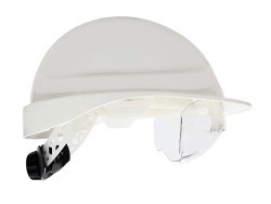 Каска защитная ЕЛАНПЛАСТ ФОРВАРД со встроенными очками белая
