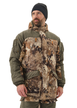 Костюм зимний «ГЕРКОН» куртка/брюки, цвет: кмф "ТАЙГА/т.хаки", ткань: Алова/Финляндия