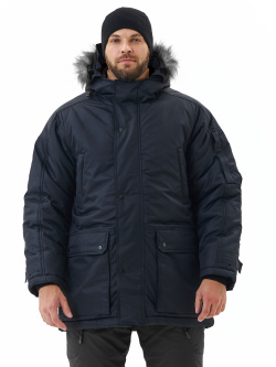 Куртка зимняя удлиненная "АЛЯСКА", цвет: черный