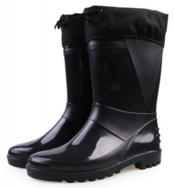 Сапоги ПВХ D-28 НУ (STEP) мужские, с надставкой, утепленные (нетканое полотно), черные