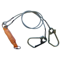 Строп двойной стальной "ОкаПром" с двумя карабинами и амортизатором тип аБд (трос, КА3, КА3, Кс)