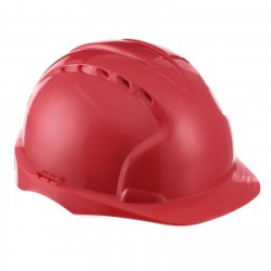 Каска защитная ЭТАЛОН с храповым механизмом красная (Минпромторг) (продажа 10 шт./мешок)
