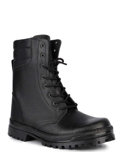 Ботинки с высоким берцем Армия хром на натуральной шерсти черные