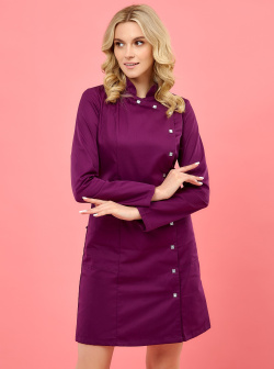 Халат женский "Алина" т-сливовый, тк.Сатори