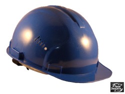 Каска защитная строительная ПРОФИ синяя (пластиковое оголовье)