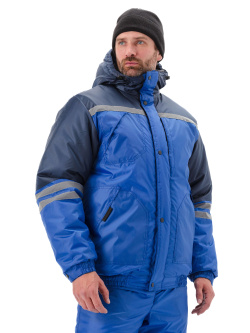 Костюм зимний "СТИМ" куртка/полукомб. цвет: василек/т.синий