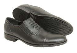 Туфли кожаные с имитацией шнурка "ОФИЦЕРСКИЕ" и подошве ТЭП черные (АРТ. Т-15)