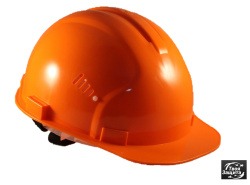 Каска защитная строительная ПРОФИ оранжевая (пластиковое оголовье)
