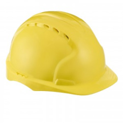 Каска защитная ЭТАЛОН с храповым механизмом желтая (Минпромторг) (продажа 10 шт./мешок)