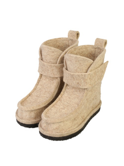 Валенки шитые "Валеши 2/4 на липе 3325" с подошвой ЭВА, натуральные светлые