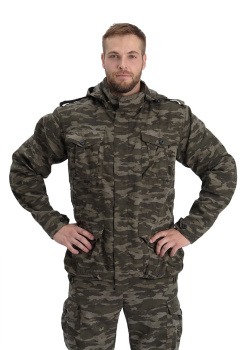 Костюм "КАПРАЛ" куртка/брюки, цвет: кмф. "Флора серый", ткань: Твил Пич 210
