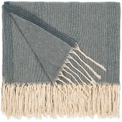 Плед «Сенеж», серо-синий 130x170 см (с кистями)