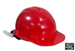 Каска защитная строительная ПРОФИ красная (пластиковое оголовье)