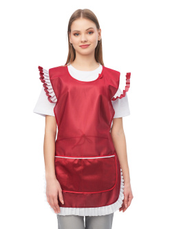 Фартук-сарафан нейлоновый бордовый РАСПРОДАЖА 20%