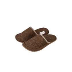 Тапочки войлочные 411 с подошвой ЭВА, натуральный темный