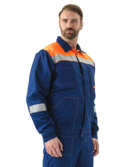 Костюм "ЛЕГИОН" куртка/полукомб. Т.СИНИЙ/ОРАНЖЕВЫЙ