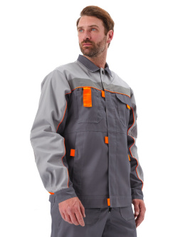 Костюм "РОЛЬФ" куртка/полукомбинезон, цвет: СЕРЫЙ/СВ.СЕРЫЙ, ткань: Твил-210