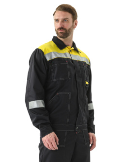 Костюм "ЛЕГИОН" куртка/полукомб. ЧЕРНЫЙ/ЖЕЛТЫЙ