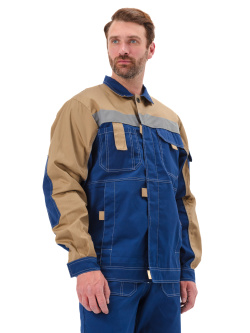 Костюм "РОЛЬФ" куртка/полукомб. Т.СИНИЙ/БЕЖЕВЫЙ