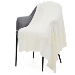 Плед Knitly, жемчужно-белый 160x200 см