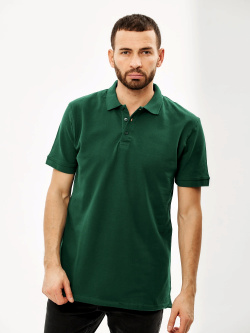 Рубашка-поло темно-зеленая