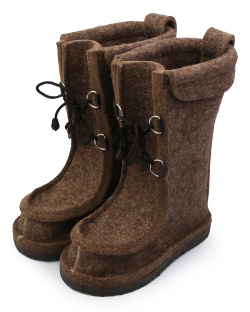 Валенки шитые "Полувалеши 2313Ж" с подошвой ЭВА, шнурки, серый