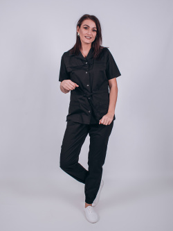 Костюм женский "Хлоя" черный, тк.Стрейч,120
