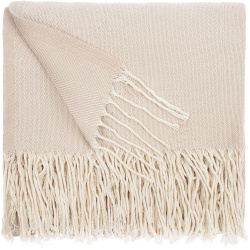 Плед «Сенеж», бежевый 130x170 см (с кистями)