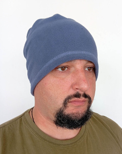 Шапка-шарф флисовая (пл. 280 г/м2) сизая (серо-синяя)