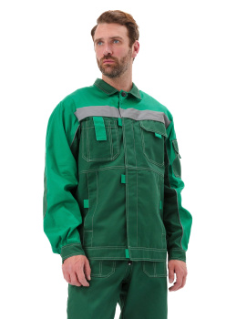 Костюм "РОЛЬФ" куртка/полукомб, цвет: Т.ЗЕЛЕНЫЙ/СВ.ЗЕЛЕНЫЙ, ткань: Твил-210