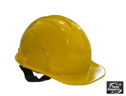 Каска защитная строительная ПРОФИ желтая (пластиковое оголовье)
