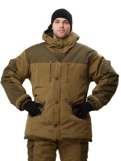 Костюм зимний "ГОРКА" куртка/брюки, цвет: св.хаки/т.хаки, ткань: Полибрезент