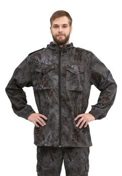 Костюм "ТУРИСТ 2" куртка/брюки цвет: кмф "Питон черный", ткань: Твил Пич