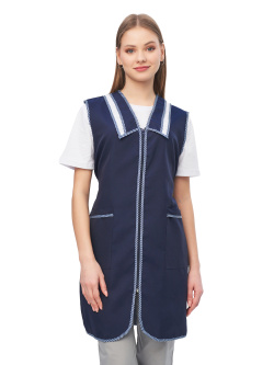 Халат-сарафан "Вишня" т-синий