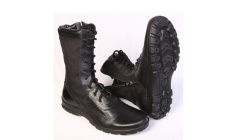 Ботинки с высоким берцем Утка "BIZON" с молнией, комбинированные: кожа хром "Флотер"/тк. Cordura