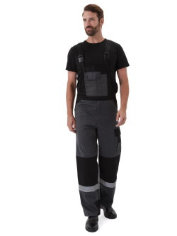 Полукомбинезон "РОЛЬФ" цвет: Т.СЕРЫЙ/ЧЁРНЫЙ тк.ТВИЛ-250