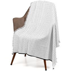 Плед Fringy, белый с черным 110х170 см