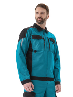 Костюм "АНКОР" куртка/брюки, цвет: АКВАМАРИН/ЧЕРНЫЙ