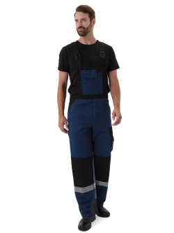 Полукомбинезон "РОЛЬФ" цвет: Т.СИНИЙ/ЧЁРНЫЙ тк.ТВИЛ-250